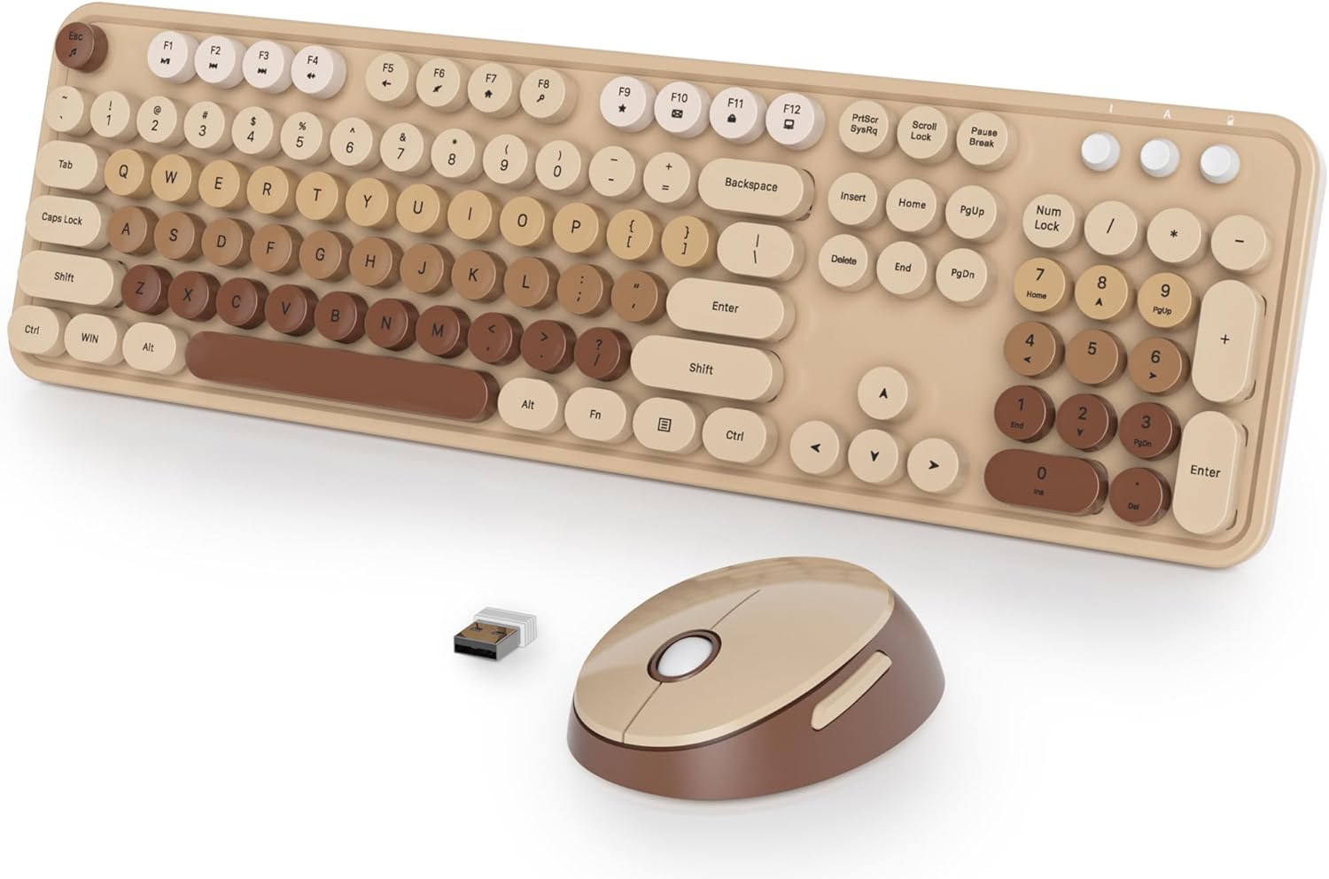 Fogruaden Retro Typewriter Wireless Keyboard and Mouse Combo