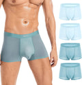 Mens Ice Silk Underwear 4-Pack Boxer Briefs for Comfort