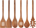 Acacia Wood Utensils Set 6 Piece - Handmade, Thick & Heat-Safe