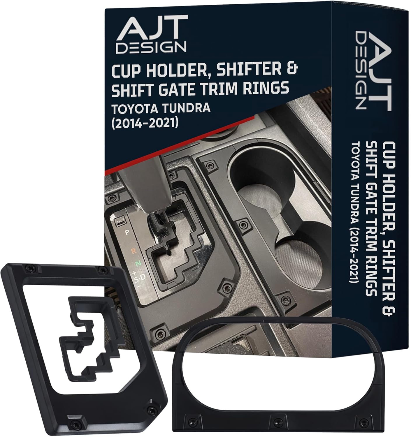 Toyota Tundra Cup Holder & Shift Gate Trim Rings - Matte Black