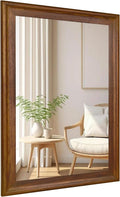 Rustic Wood Wall Mirror 24 x 36 in - Hanging Vanity Mirror for Home