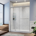 SUNNY SHOWER 60 in W x 72 in H Semi-Frameless Sliding Shower Door