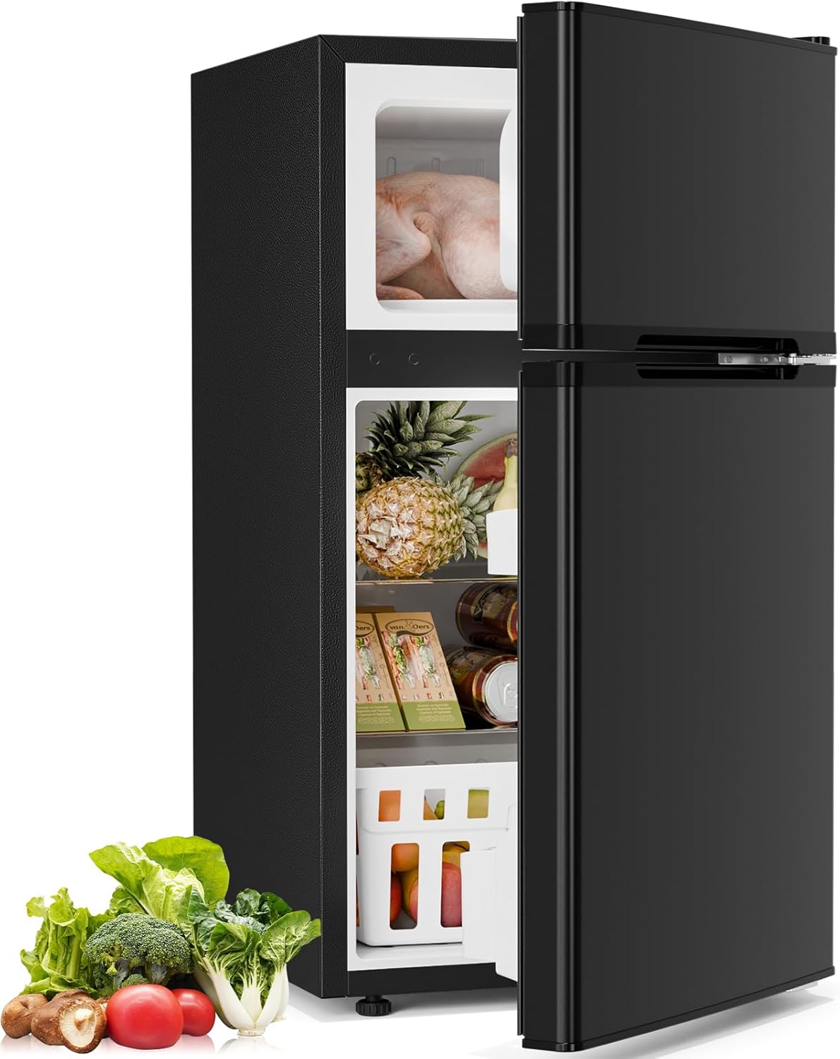 Compact Refrigerator with Freezer for Bedroom and Office Use