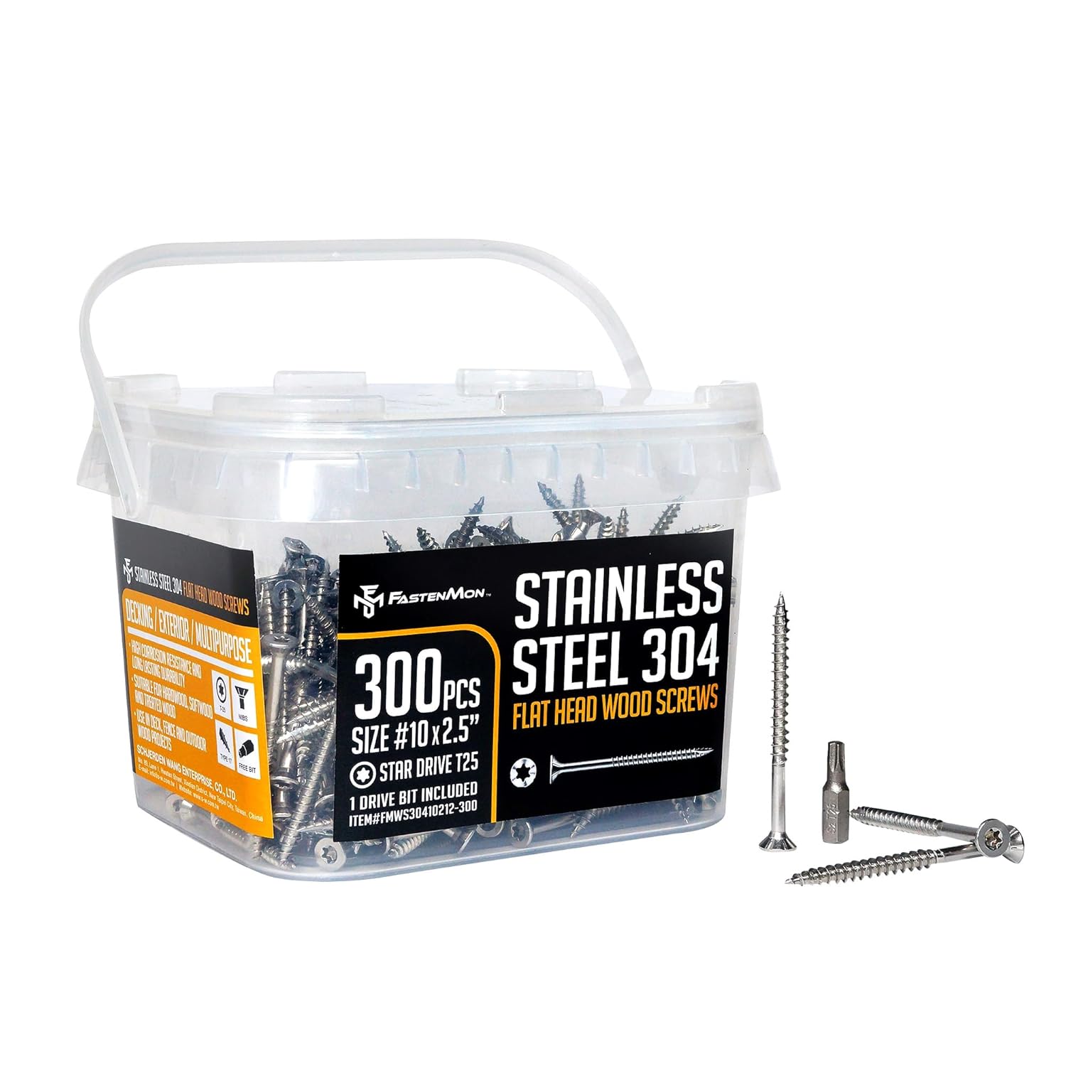 Stainless Steel Deck Screws for Outdoor Wood Projects - 300 PCS