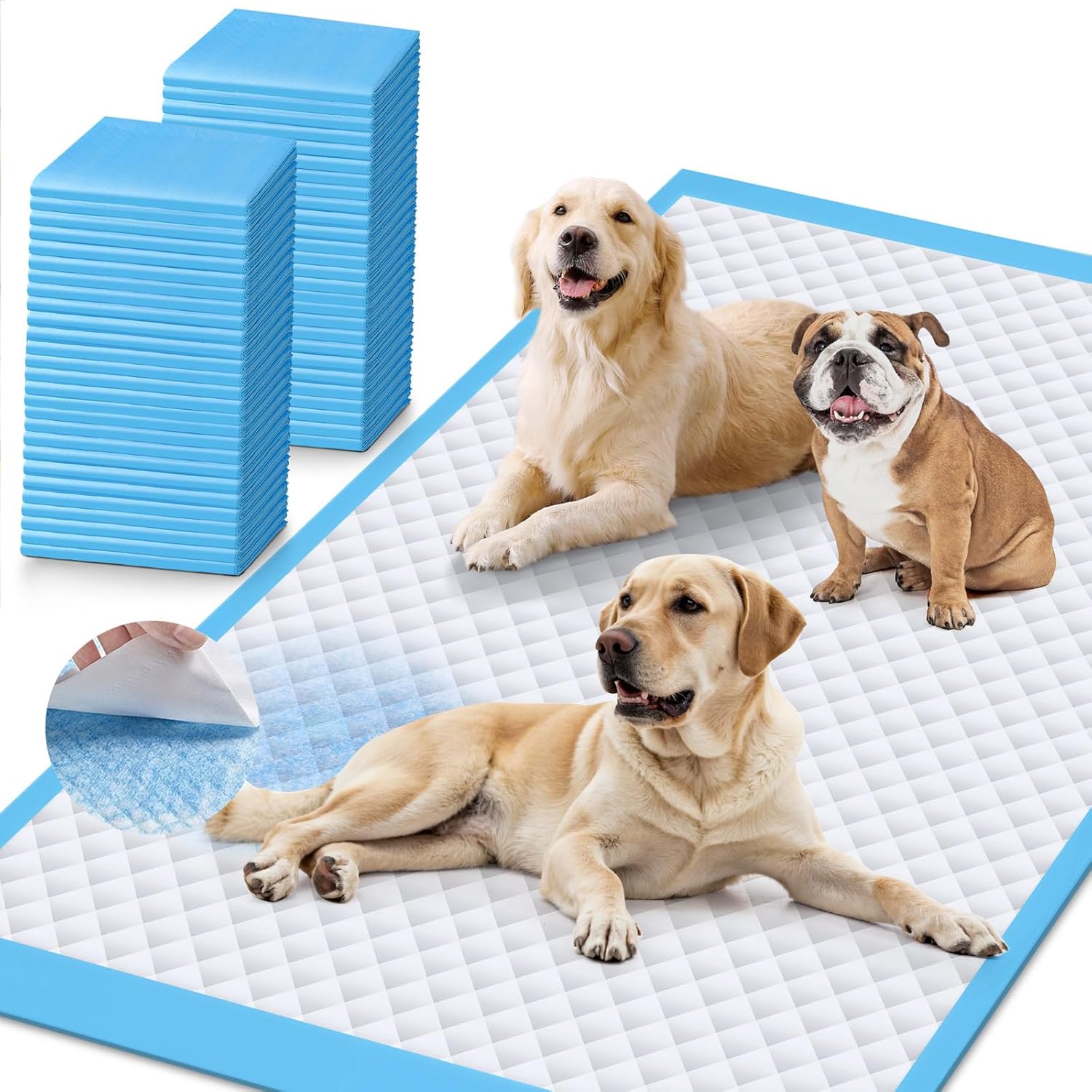 Upgraded XXXXL 31 X47 Super Absorbent Leak-Proof Puppy Pads