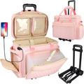 Rolling Teacher Bag with Accordion File Organizer - Wheeled Tote