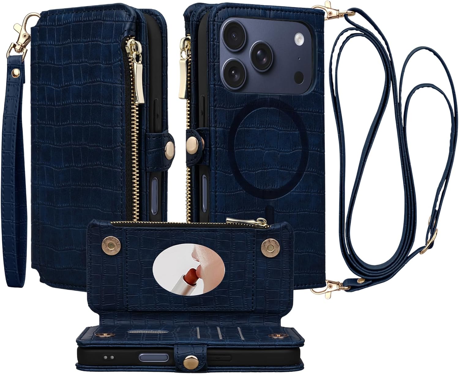 Crossbody Wallet Case for iPhone 17 Pro with RFID Blocking