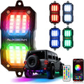 Auxbeam 4 Pods LED Rock Lights w Brake Mode - RGB Wheel Well Lights