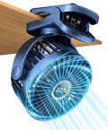 Portable Clip-On Fan with Strong Grip & 3-Speeds - Blue