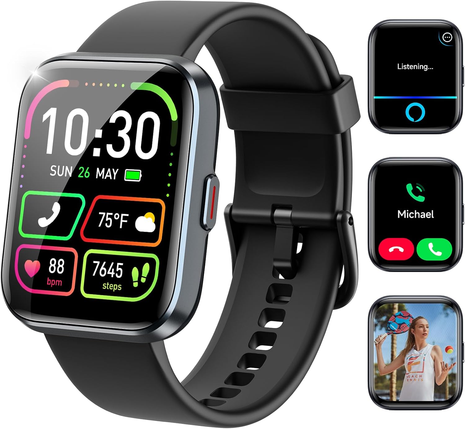 WMK Smart Watches for Men Women with Alexa and 1.83in Display