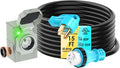 50 Amp 15ft Generator Cord and Inlet Box Combo - Reliable Home Backup