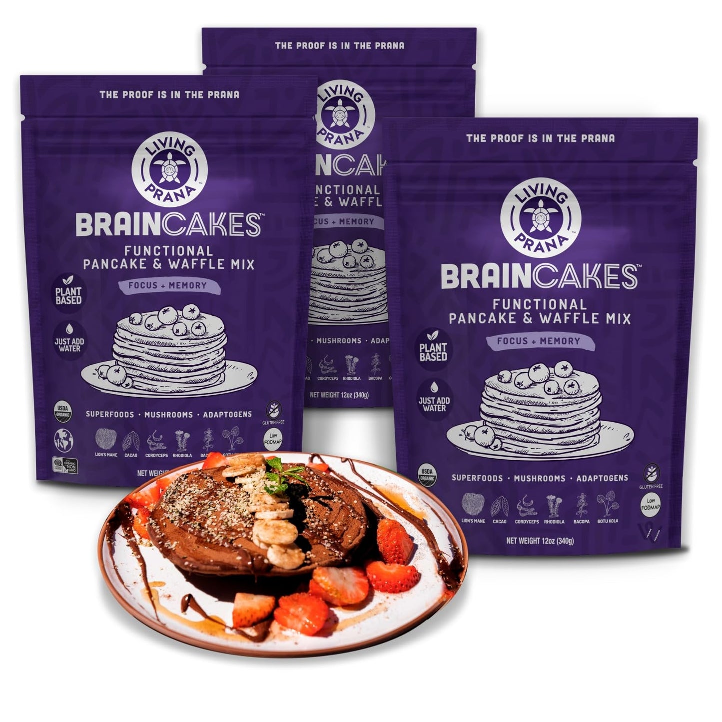 BrainCakes Superfood Organic Pancake & Waffle Mix for Health