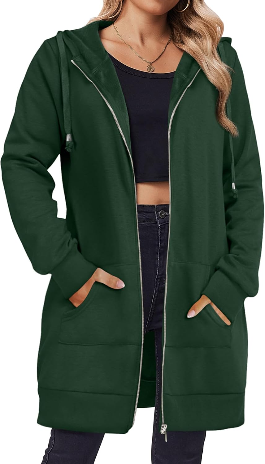 Zeagoo Zip Up Hoodies For Women - Casual Lightweight Fleece Jacket