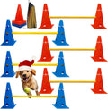 Dog Agility Hurdle Cone Set - Adjustable Indoor/Outdoor Training