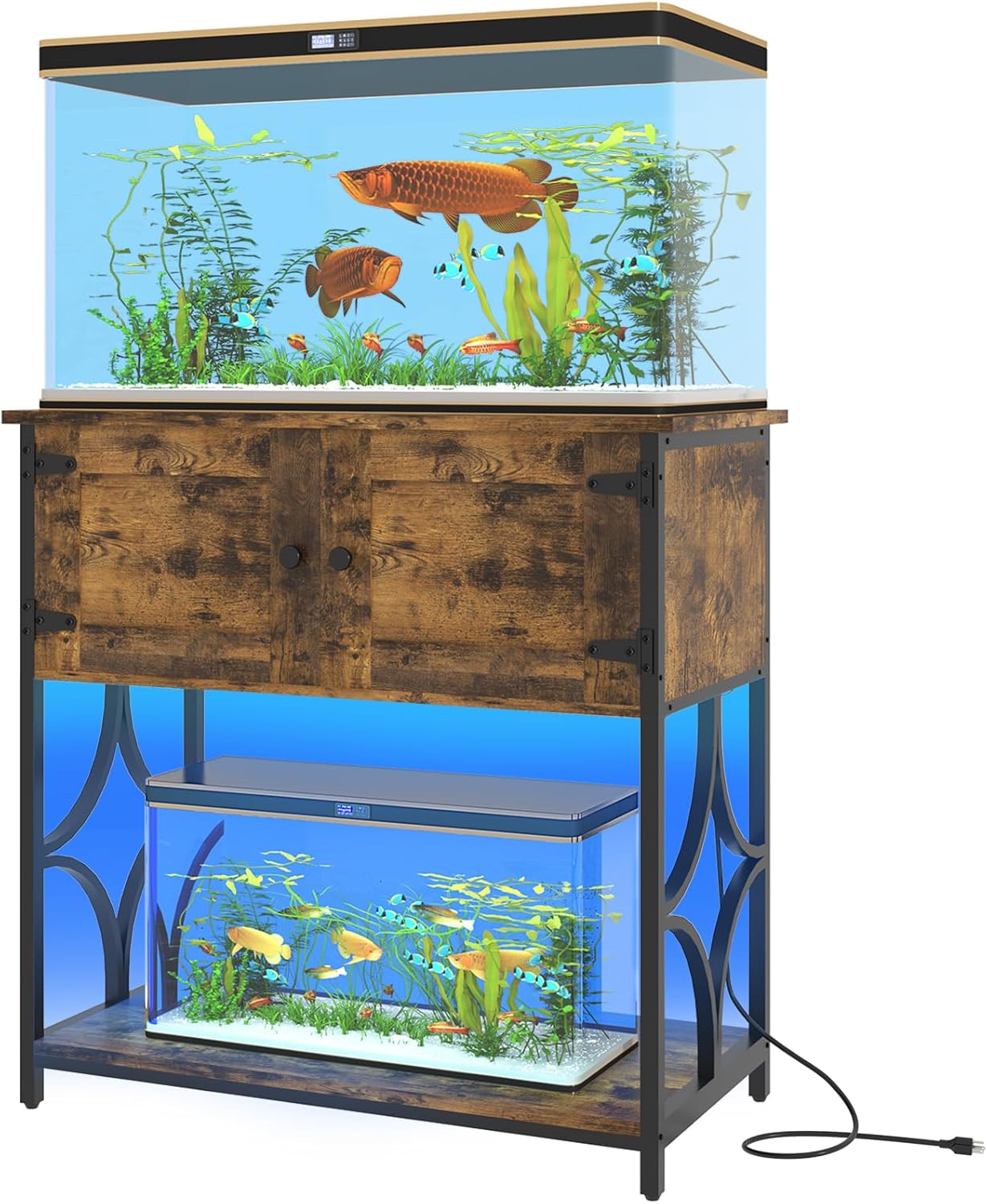 20-29 Gallon Fish Tank Stand with Power Outlets & LED Light