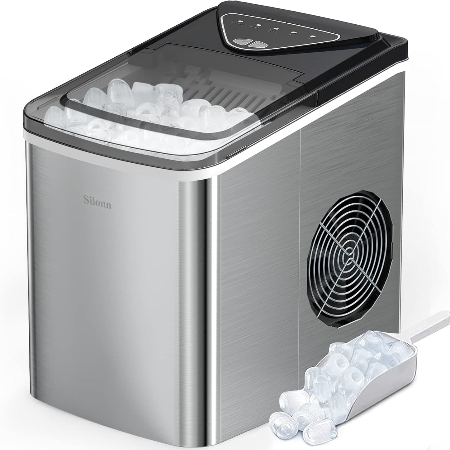 Silonn Ice Makers Countertop: Fast Ice Production and Self-Cleaning
