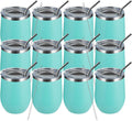 12oz Stemless Insulated Wine Tumblers 12 Pack - Keeps Drinks Cold/Hot