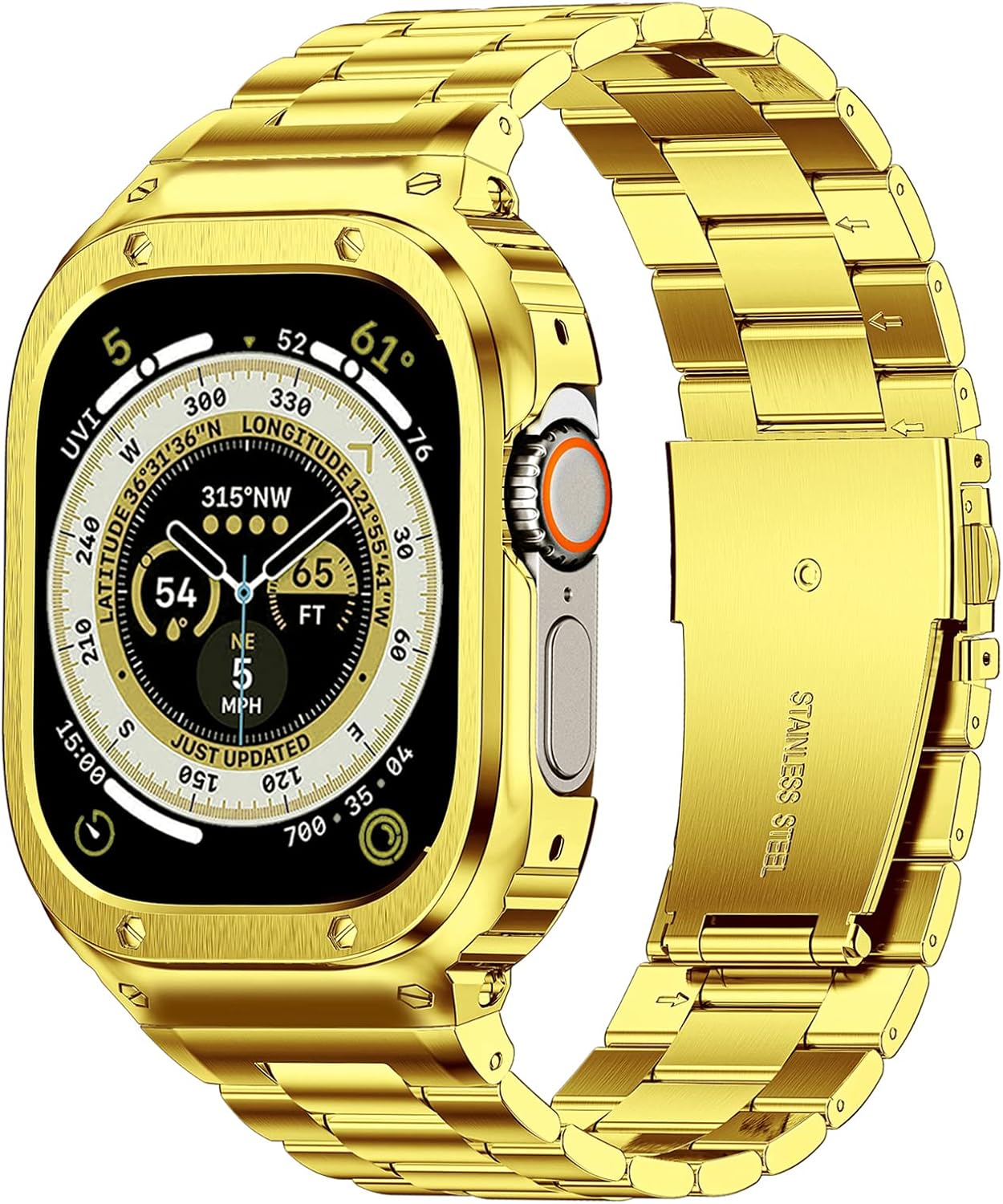 MioHHR Stainless Steel Band and Case for Apple Watch 49mm