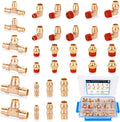 32 Pcs Brass DOT Air Brake Line Fittings Assortment - Durable DOT
