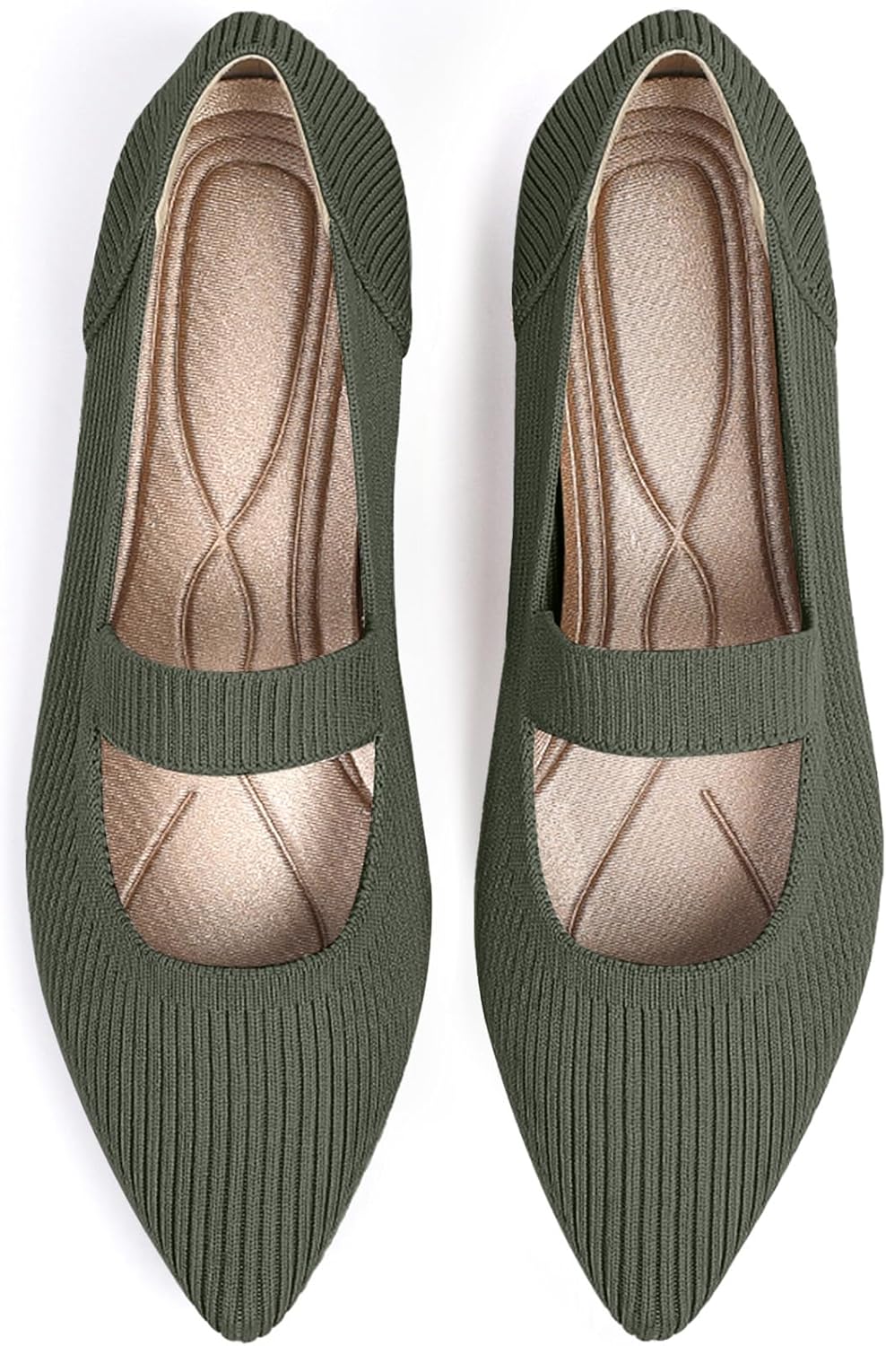 Women's Flats Shoes Pointed Toe Knit Washable Ballet Comfort