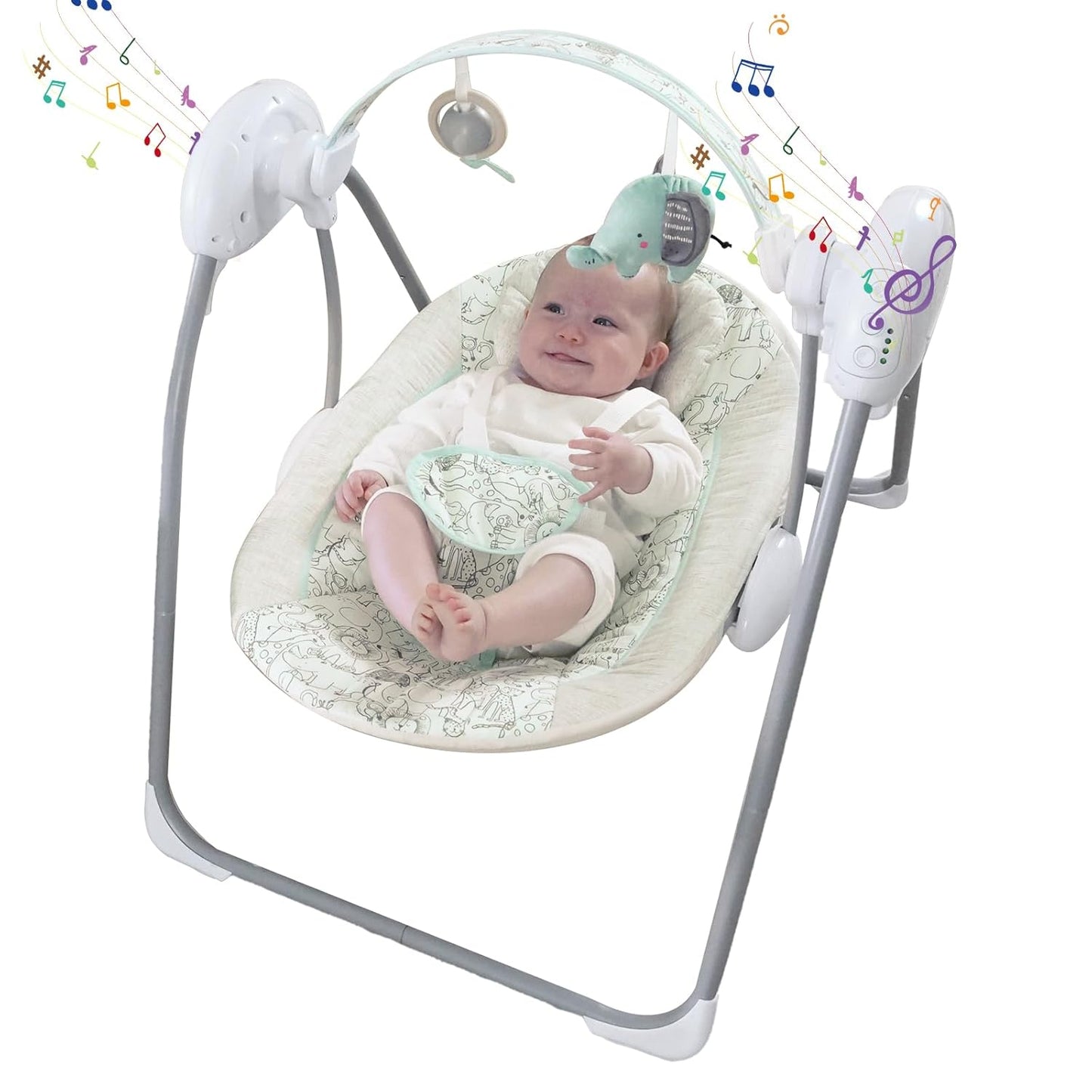 Portable Baby Swing for Infants with 5-Speed and Music