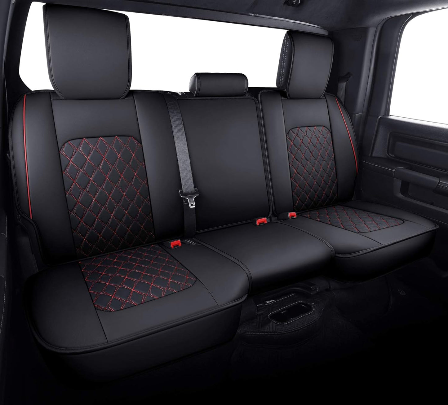 Custom Fit Waterproof Leather Rear Seat Covers for Dodge Ram