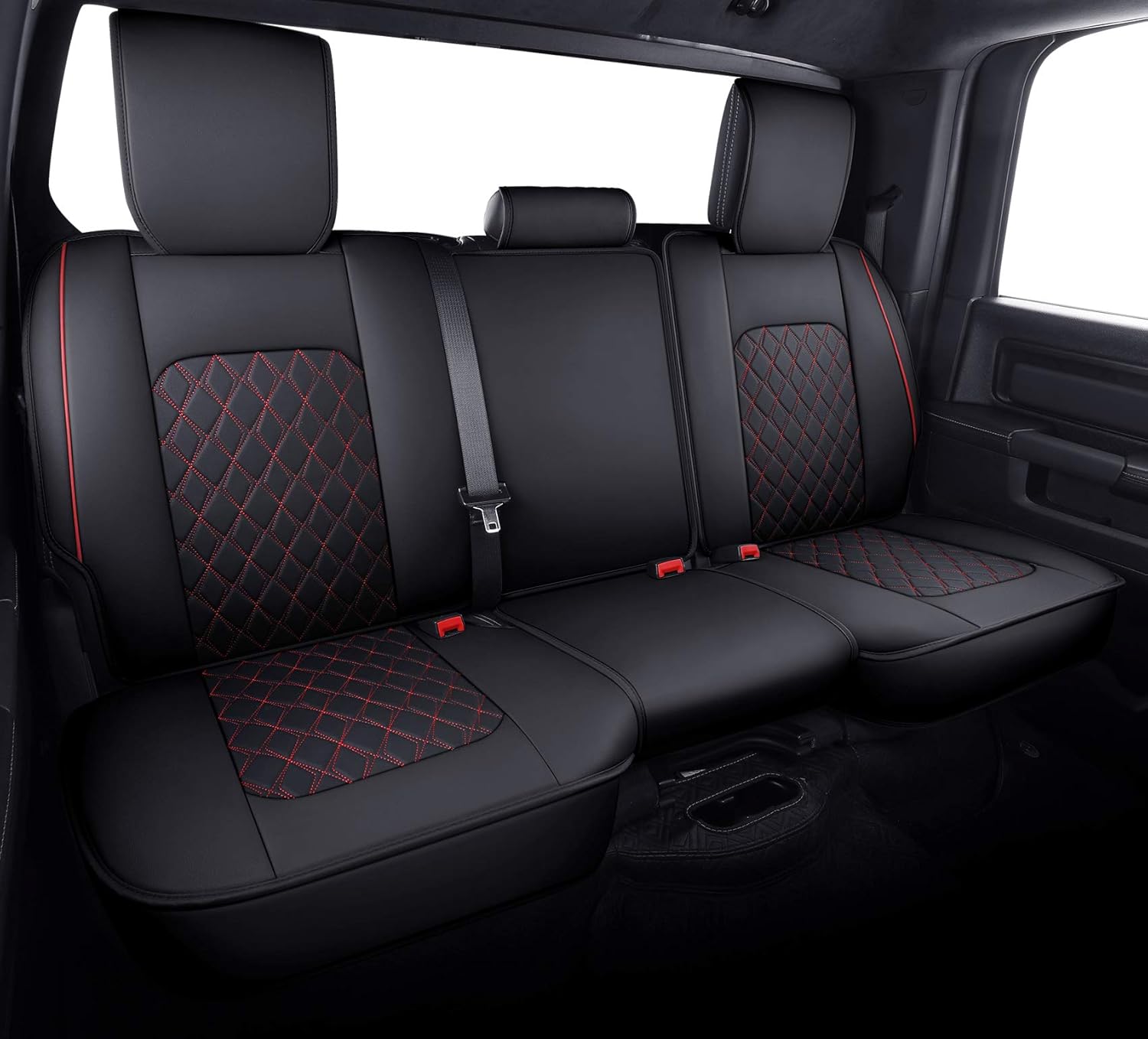 Custom Fit Waterproof Leather Rear Seat Covers for Dodge Ram