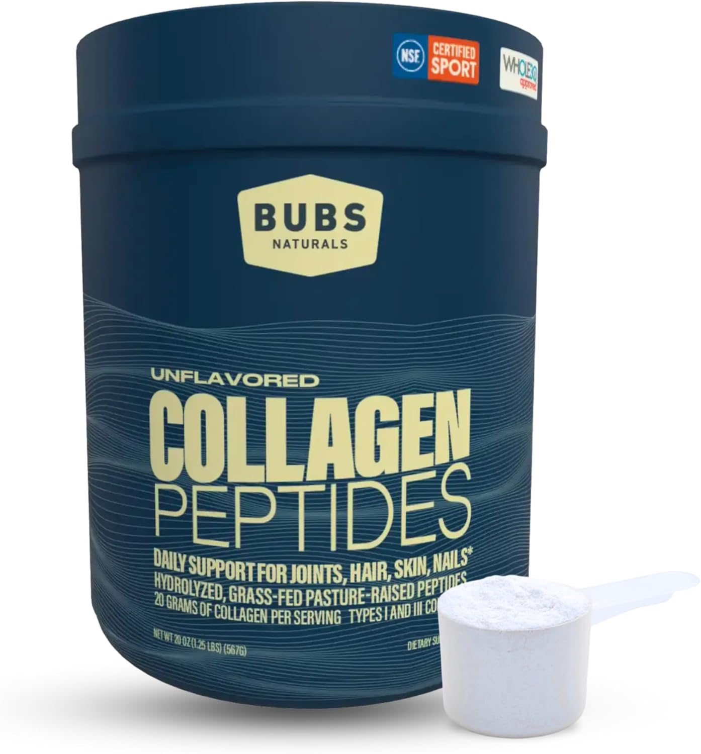 BUBS Naturals Collagen Peptides Powder for Hair Skin Joints