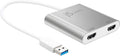 USB to HDMI Adapter Dual Monitor Cable - 4K + 1080p