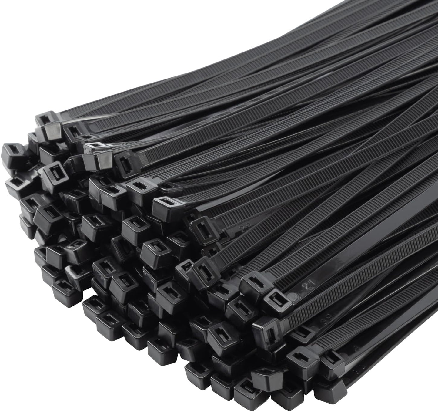 200 Black Zip Ties: 75LBS Tensile Strength, Self-Locking Heavy Duty for Indoor & Outdoor
