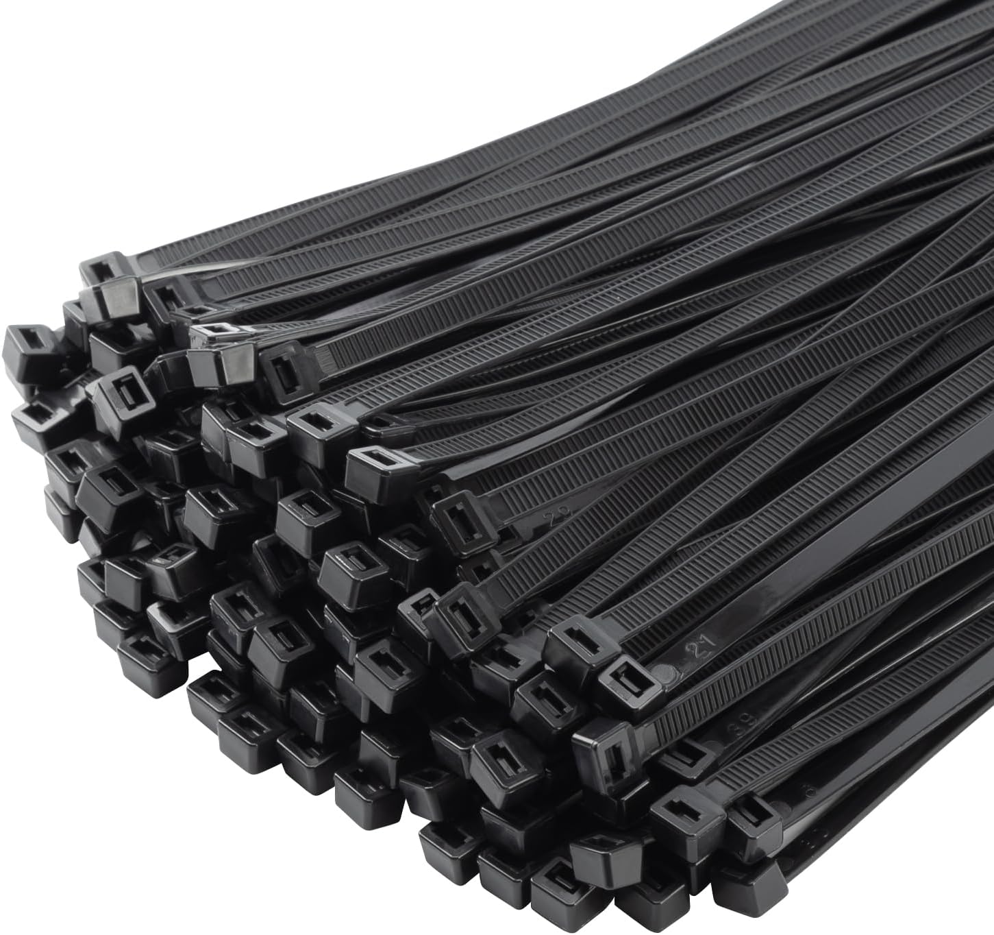 200 Black Zip Ties: 75LBS Tensile Strength, Self-Locking Heavy Duty for Indoor & Outdoor