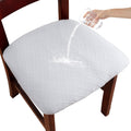 Waterproof Chair Seat Covers Set of 6 White Large - Removable Washable