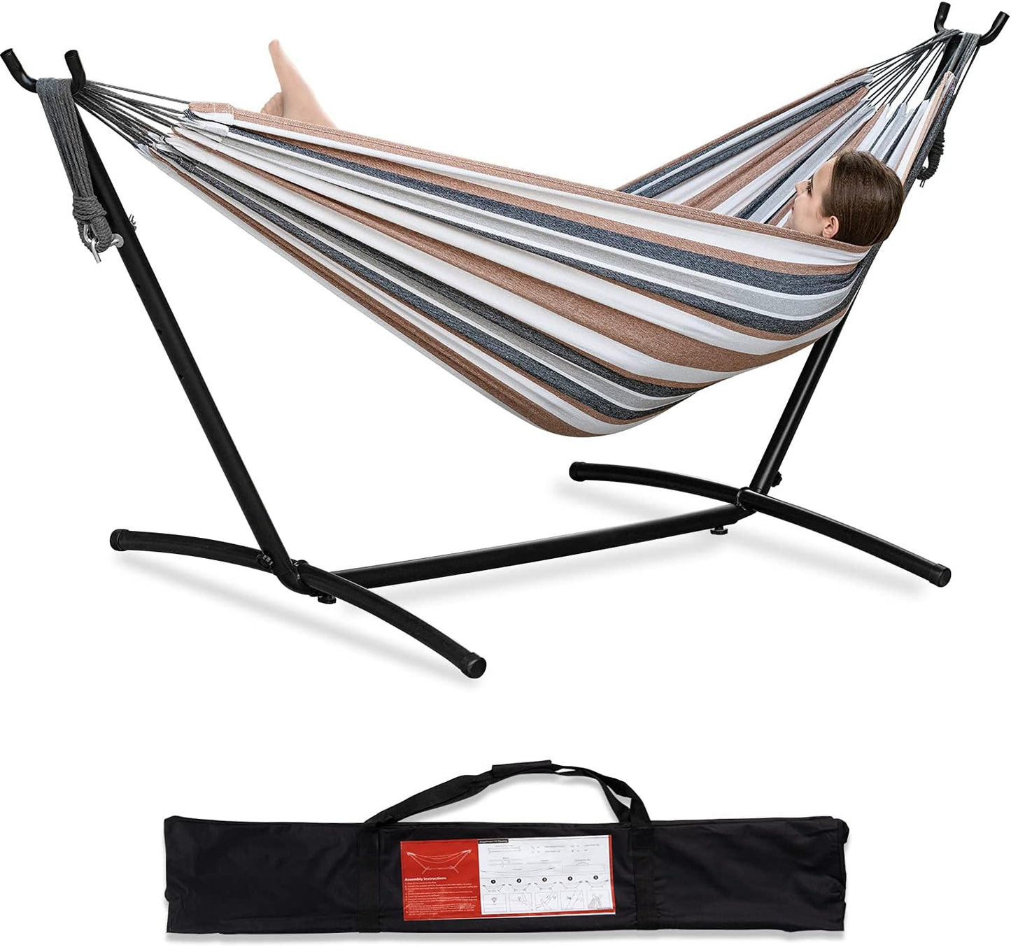 Double Hammock with Steel Stand - 450lb Capacity