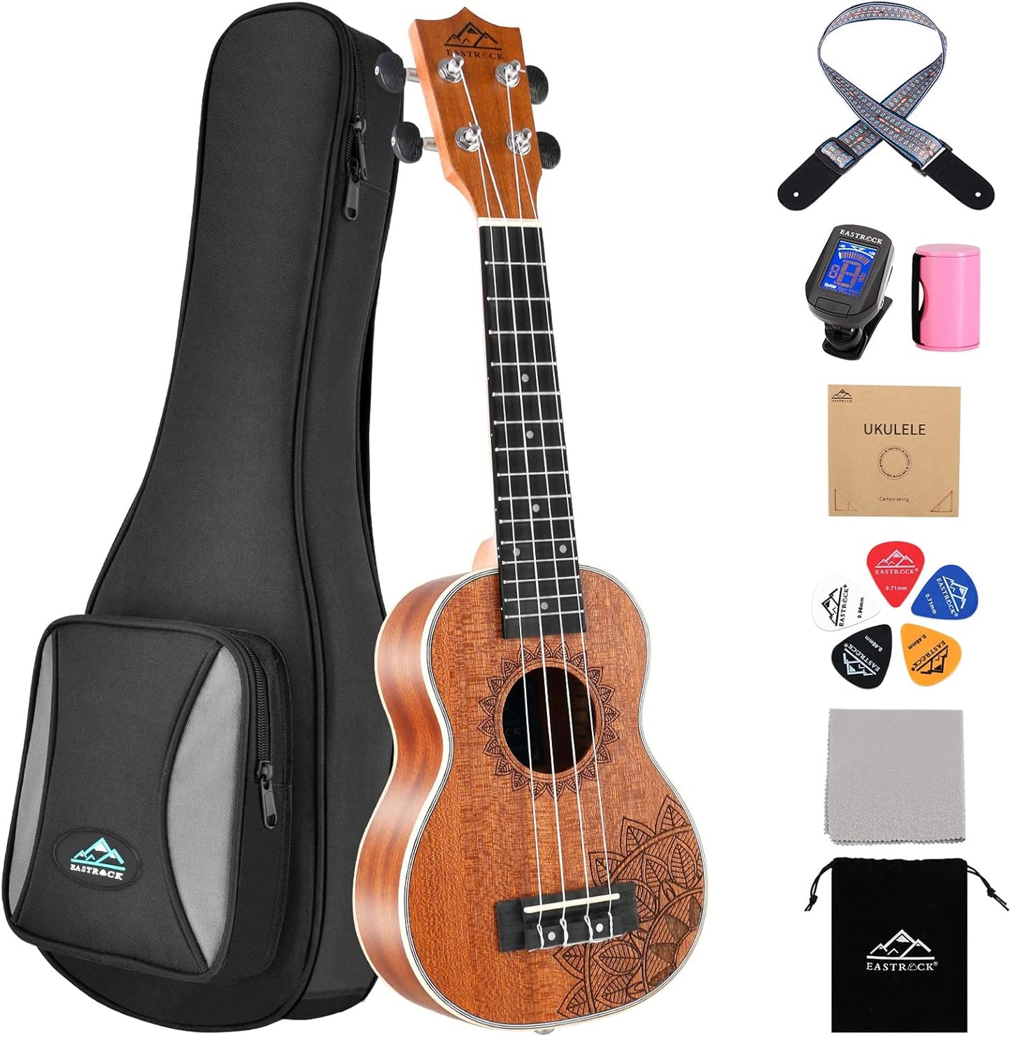 EASTROCK Soprano Ukulele 21 inch Beginner Kit for Kids