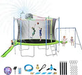 12 14FT Trampoline with Slide and Swings for Outdoor Fun