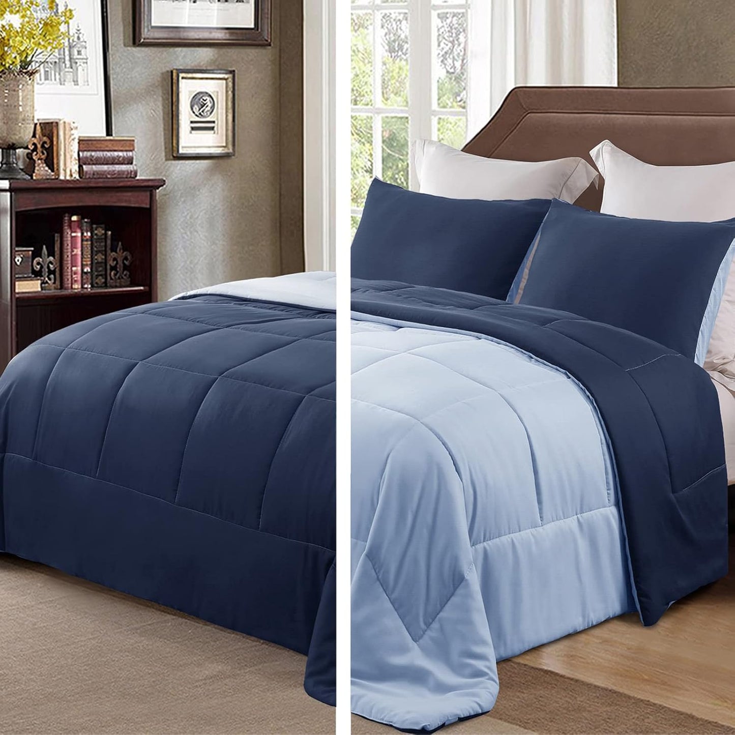 Lightweight Reversible King Size Comforter Set for All Seasons