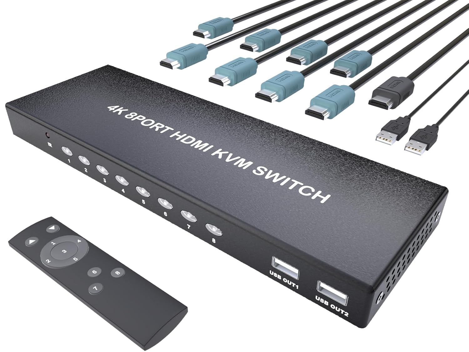 KVM Switch HDMI 8 Port with Remote for 4K@60Hz Streaming