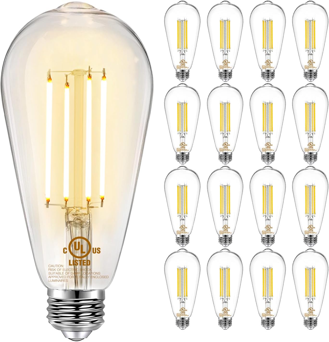 Vintage LED Edison Bulbs - Dimmable 60W Equivalent Warm White