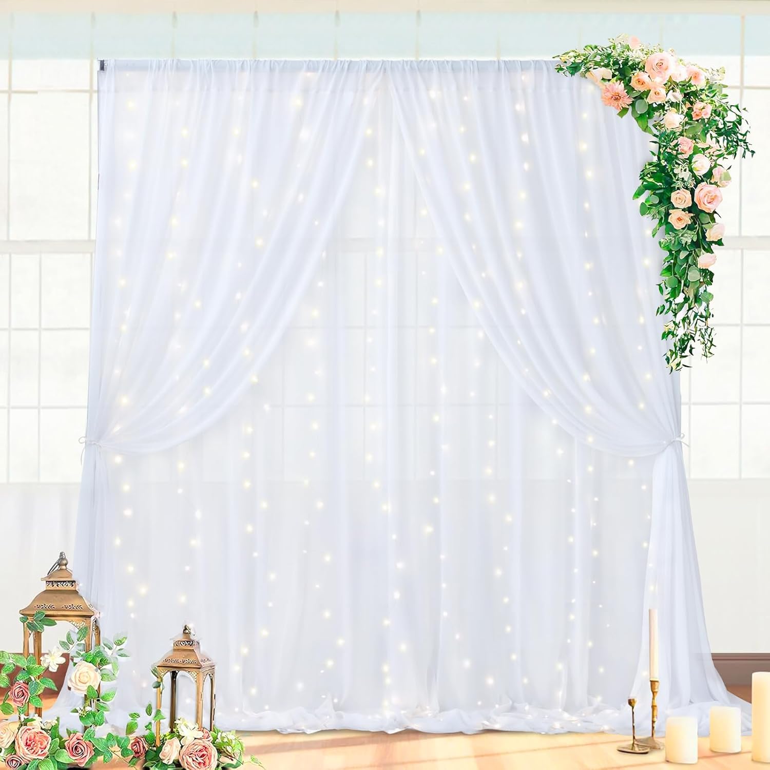 Sparkling Chiffon Photo Backdrop Set - Perfect for Your Dream Party!
