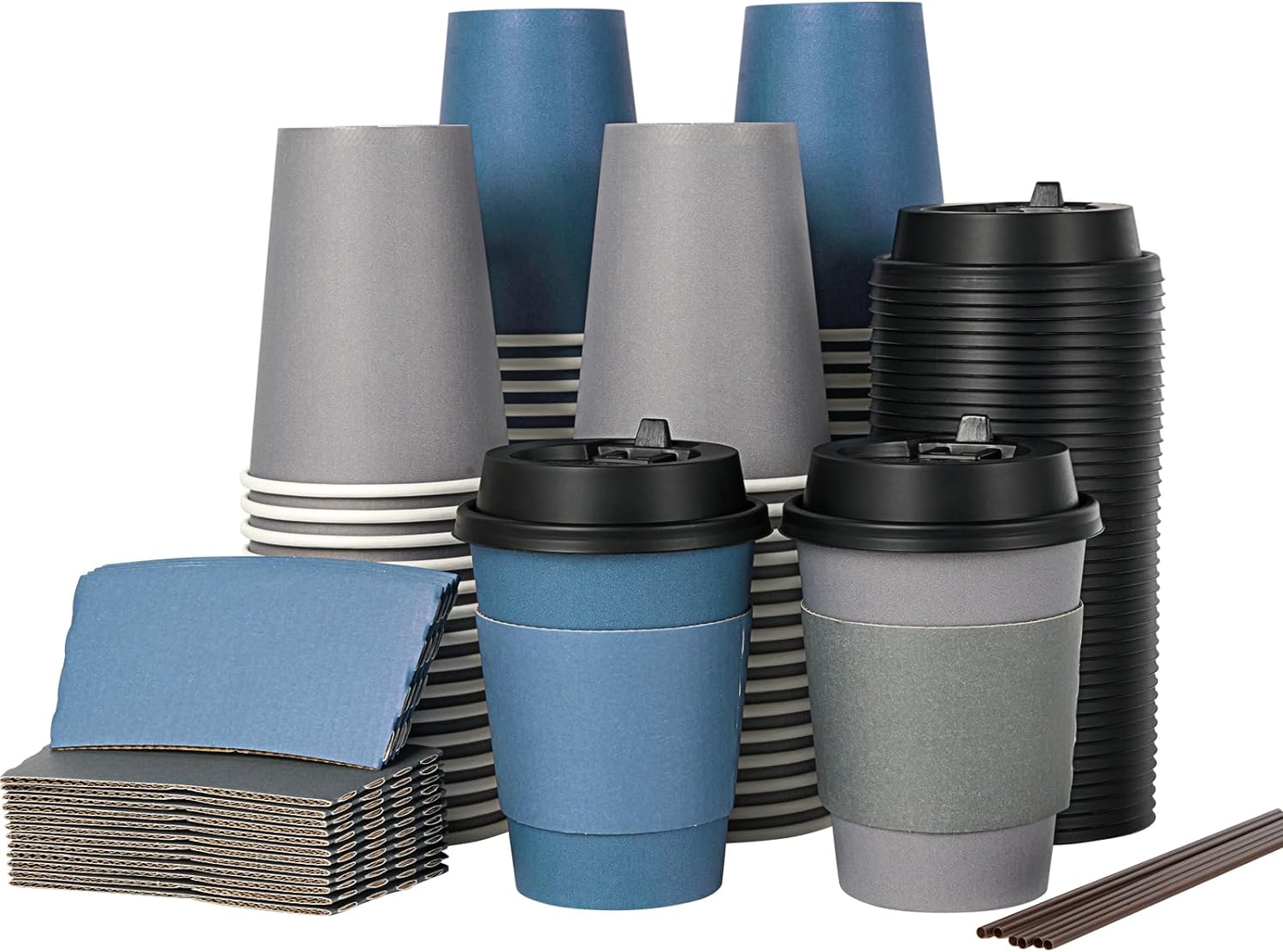 100 Disposable Coffee Cups Pack - Hot Drink Ready!