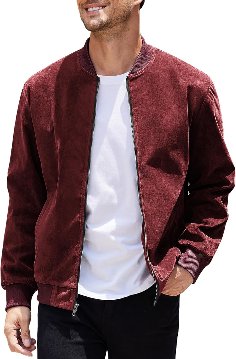 COOFANDY Men's Casual Varsity Jacket - Vintage Lightweight Style