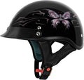 VCAN Cruiser Intricate Butterfly Motorcycle Half Helmet