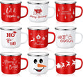 Christmas Enamel Mugs 9-Pack 11 oz Holiday Hot Chocolate Cups
