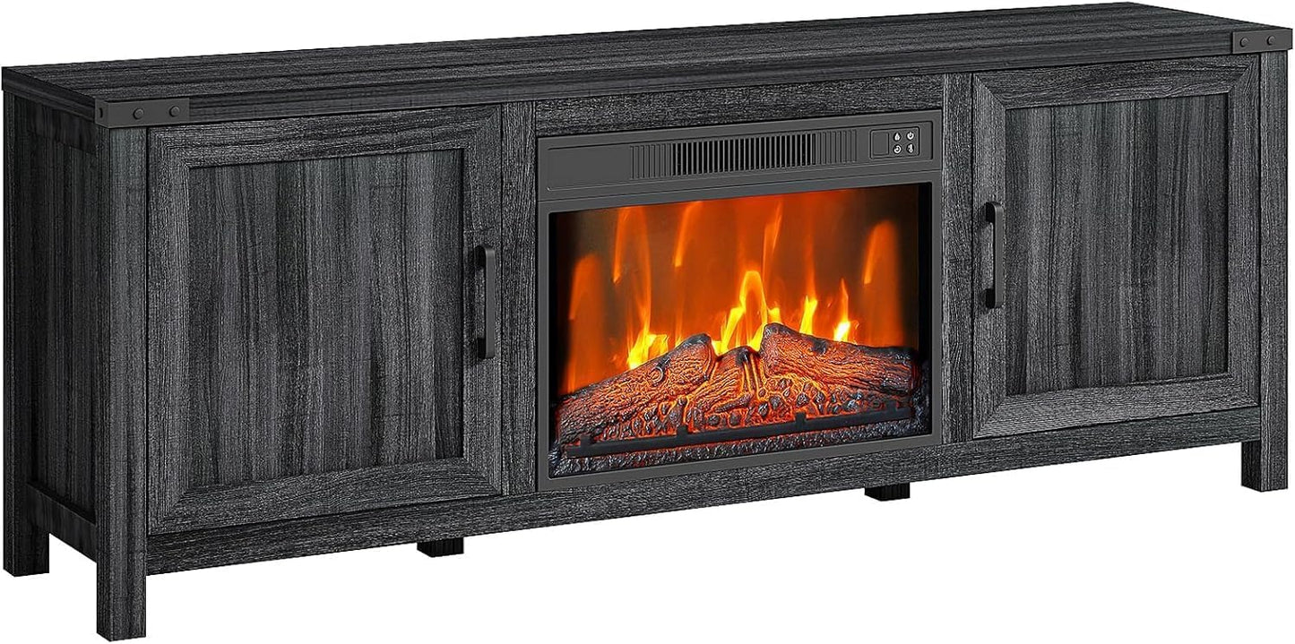 23 Electric Fireplace TV Stand - Adjustable Flame, Stylish Storage