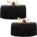 Black Round Tablecloth 60 in Stretch Spandex Fitted - Wrinkle Free