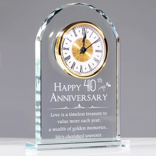 YWHL 40th Wedding Anniversary Clock Gifts for Couples and Parents
