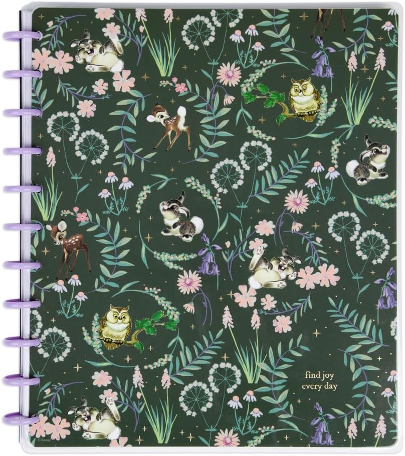 Disney Bambi Springtime Notebook - Dot-Grid, Dot-Lined, Big Size with Dividers!