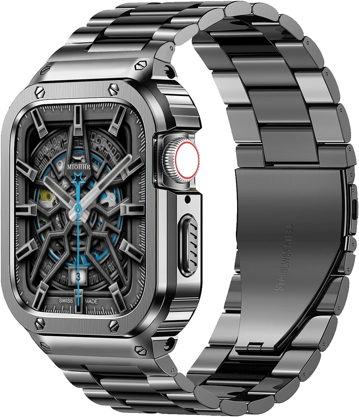 MioHHR Stainless Steel Band and Case for Apple Watch 38-41mm