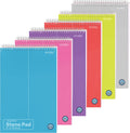 Enday Steno Pads Spiral 6 Pack 6 x 9 - Compact Color-Coded Notebooks