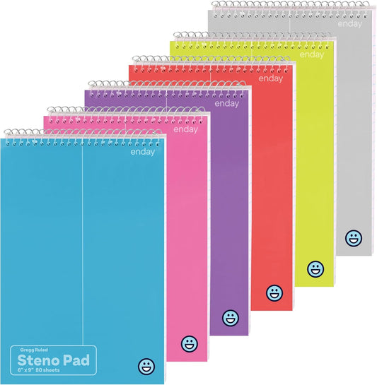 Enday Steno Pads 6 Pack - Efficient Gregg Rule Writing